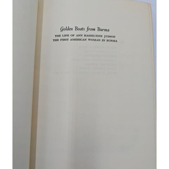 Golden Boats From Burma Life Ann Hasseltine Judson By Gordon Langley Hall 1961 - Picture 7 of 16